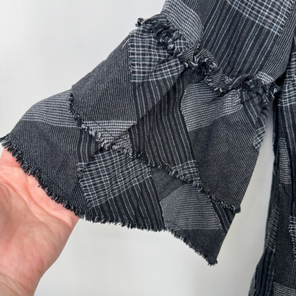 Dylan Patchwork Ruffle Sleeve Button Front Shirt … - image 5